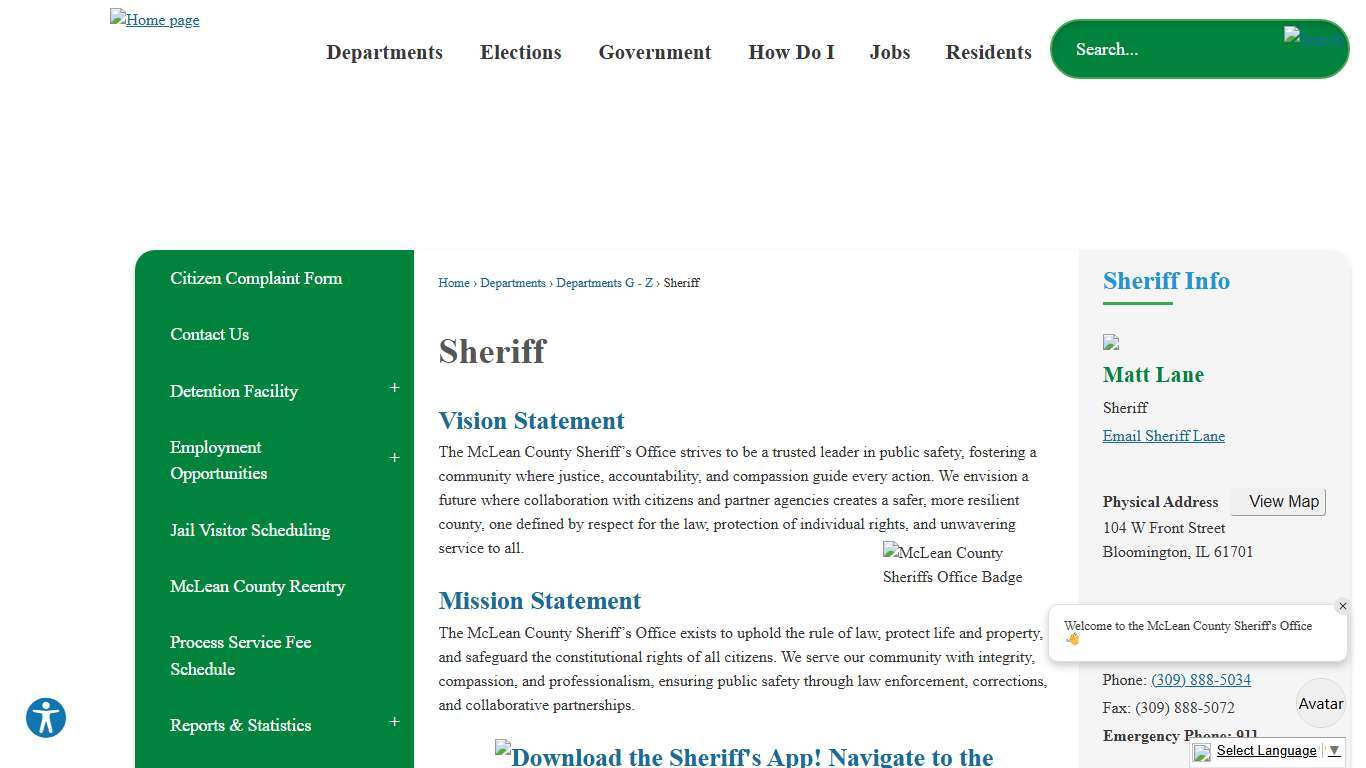 Sheriff | McLean County, IL - Official Website